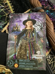 Teetot Princess Factory Witch Costume Child 3-4 , W/ Hat, Broom New - Picture 1 of 4