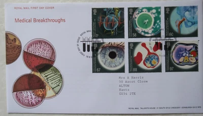 2010 SUPERB ROYAL MAIL FDC - MEDICAL BREAKTHROUGHS STAMPS - ROYAL MAIL EDINBURGH - Image 1 of 2