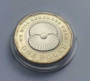 2025 Jersey, The Poppy Remembrance £1 One Pound Brilliant Uncirculated Coin Mint - Picture 1 of 3