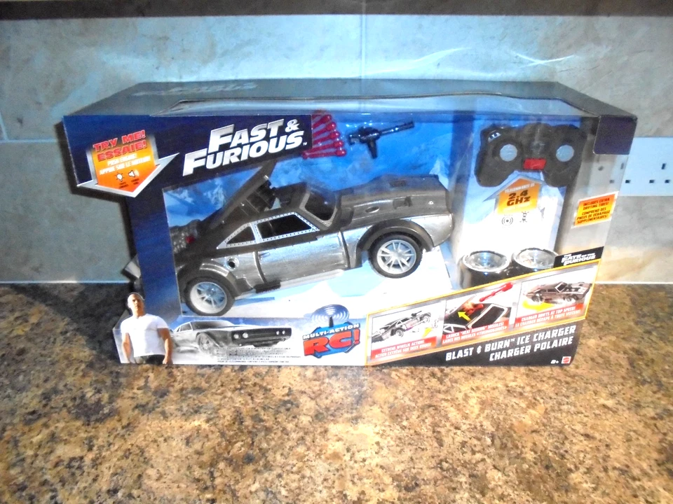 LARGE FAST & FURIOUS DOM'S ICE CHARGER BLAST & BURN R/C CAR NEW IN BOX - Image 1 of 4
