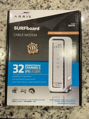 Used Arris SB6190 SURFboard Modem (White) r828 - Image 1 of 4