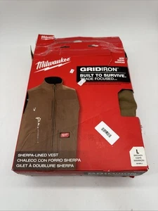 Milwaukee 801B Men's Brown Heavy Duty Sherpa-Lined Vest - Large R136 - Picture 1 of 9