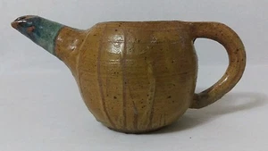 Handgefertigte gebrannte Ton Teekanne Wasserkocher modern signiert  - Bild 1 von 9