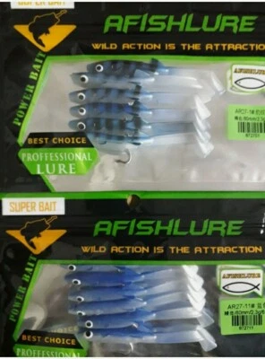 6 Pz Anguilline esche artificiali gomma, pesca traina spinning mare, Raglou 80 m - Immagine 1 di 4