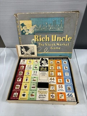 Vintage 1955 Rich Uncle Board Game - Incomplete Set, Sold As-Is, Collectible - Image 1 of 4