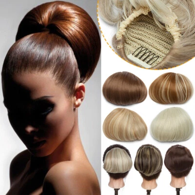 US Natural Clips-in Horn as Audrey Hepburn Updo Scrunchies Hair Extensions  BUN - Image 1 of 4