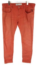 REPLAY Anbass M914O Jeans Men's W38/L34 Slim Fit Zip Fly Denim Red
