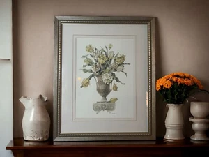 Caren Heine Art Flower Glass Framed Art Print Ornate Urn l Art In Motion Canada - Picture 1 of 15