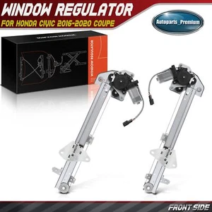 2x Front LH & RH Power Window Regulator w/ 6-pin for Honda Civic 2016-2020 Coupe - Picture 1 of 10