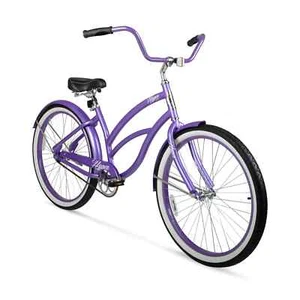 Women's 26" Classic Beach Cruiser Bike Steel Frame, Single-Speed, Purple - Picture 1 of 6
