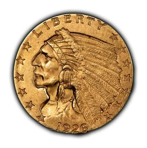 1926 $2.50 Indian Head Gold Quarter Eagle - Full Luster - Flashy BU Coin - G2898 - Picture 1 of 4