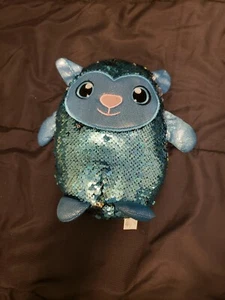 Shimmeez Blue Silver Lainey Lamb Reversible Sequin Plush Animal No Tag 9” - Picture 1 of 10