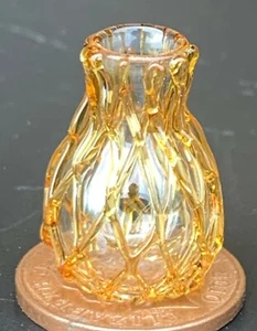 Puppenstube Glas Vase mit gelbem Muster Miniatur Maßstab 1:12 G420y tumdee - Bild 1 von 7