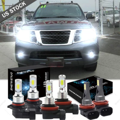 Para Nissan Pathfinder 2013-2016 - 6X Faro LED Alto/Bajo + Bombillas Antiniebla Blanco Foto 1 de 4