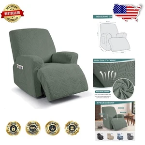 Soft Stretch Recliner Cover for 1 Seater - Elastic X-Large Design in Sage Green - Picture 1 of 9