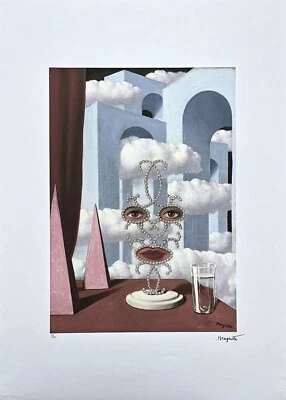 RENÉ MAGRITTE - Cara en las nubes - Firmado, edición numerada 36/100, 50x70cm Foto 1 de 4