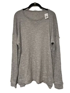 American Eagle Womens M Gray Pullover Long Sleeve Crew Neck Stretch Top New! - Picture 1 of 8