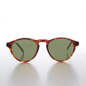 Klassische runde Vintage Sonnenbrille mit Schlüsselhalter Brücke braune/grüne Gläser - zufällig - Bild 1 von 4