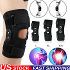 Compression Knee Brace Hinged Sleeve Joint Support Open Patella Stabilizer Wrap