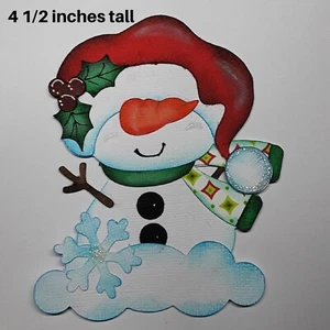 CHRISTMAS SNOWMAN paper piecing Premade Scrapbook Pages albums by Rhonda - Picture 1 of 1