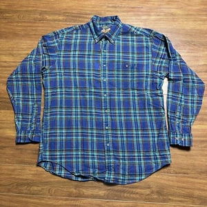 Vtg High Sierra Plaid Long Sleeve Button Shirt XLT Blue Red Green Pocket Tee 90s - Picture 1 of 14