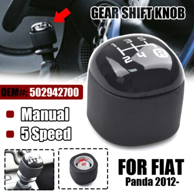 502942700 Negro 5 Velocidades Perilla de Engranaje Palo Botón Apto para Fiat Panda 2012- Foto 1 de 4