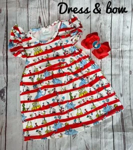 Dr. Seuss The Cat in the Hat dress and Bow - Picture 1 of 1