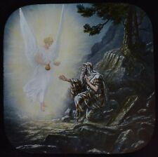 Magic Lantern Slide ANGEL WITH FOOD C1910 RELIGIOUS ILLUSTRATION ELIJAH