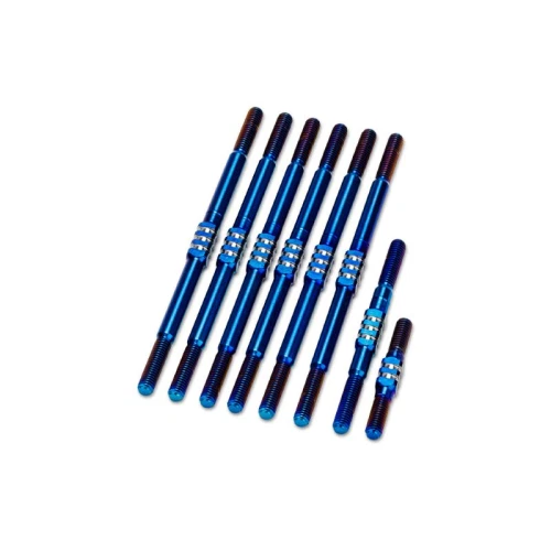 JConcepts RC10T Fin Titanium Turnbuckle Set, 8pc, Blue, 2828-1 - Image 1 of 1