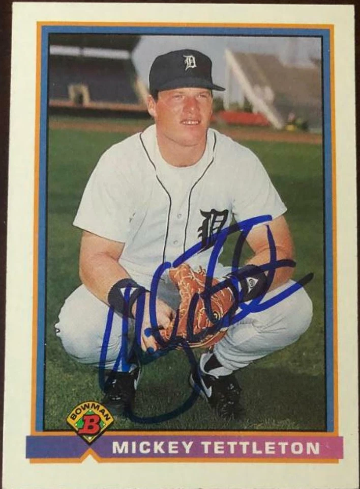 Mickey Tettleton Autographed 1991 Bowman #140 Foto 1 de 1