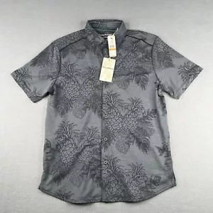Tommy Bahama Shirt Small Gray Pina Grove Camp Button Up Short Sleeve Men New NWT - Picture 1 of 14