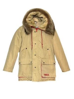 Yamaha Winter Snowmobile Parka Coat Jacket Vintage Hooded Coyote Ruff Men’s S - Image 1 of 4