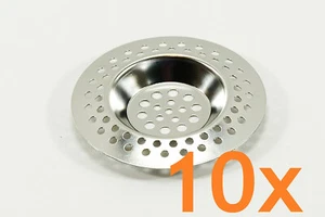 10 x Colador de desagüe de acero inoxidable Colador de desagüe útil Colador de pelo Ø72 mm new - Imagen 1 de 1