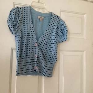 so wear it declare it Girls Cardigan Sz XL Blue Short Sleeve 100% cotton - Picture 1 of 6