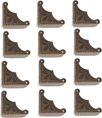 Cubiertas de esquina de caja de bronce antiguas, protectores de esquina decorativos protectores de bordes Foto 1 de 4