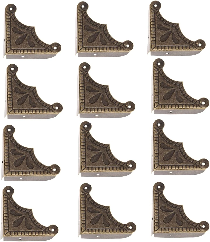 Cubiertas de esquina de caja de bronce antiguas, protectores de esquina decorativos protectores de bordes Foto 1 de 4