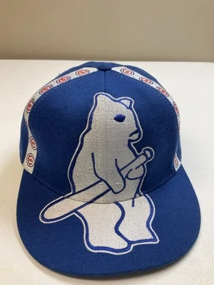 Rare Vintage Big Logo Chicago Cubs Hat 1914 Retro Logo American Needle 7 1/4 - Image 1 of 4