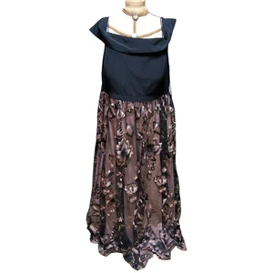 Morgan & Co. schwarz Blumen Spitze Overlay formelles Maxikleid Gr. 20W - Bild 1 von 4