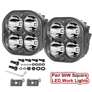 For 18+ Jeep Wrangler/Gladiator A-Pillar 2Pcs 3" LED Cube Pod Lights Ditch Lamps - Picture 1 of 12
