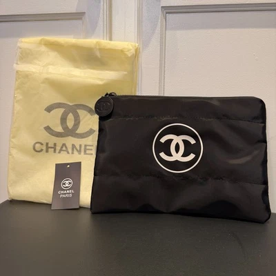 CHANEL  Brand New Black Beauty Pouch~Cosmetic~Makeup Bag GWP - Image 1 of 4