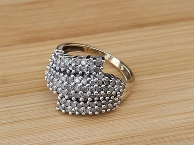 Anillo Estate M Fabrikant & Sons Oro 10k 1tw Diamante Racimo Cóctel Bypass Talla 7 Foto 1 de 4