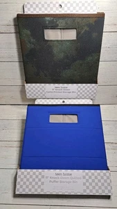 Cube Storage Bin 11 Inch Fabric 1 Camo & 1 Quilted Puffer Storage Boxes with Han - Picture 1 of 8