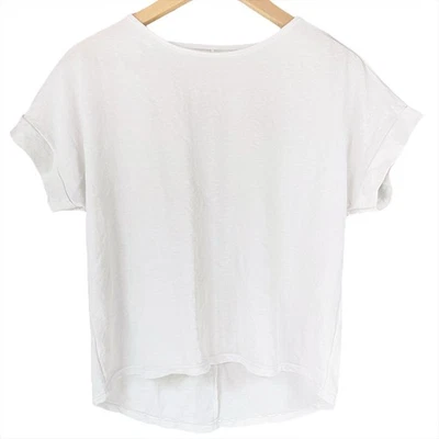 Hecho en Italia Alta Calidad Blanco Puños Manga Corta Camiseta Talla M Cápsula Armario Foto 1 de 4