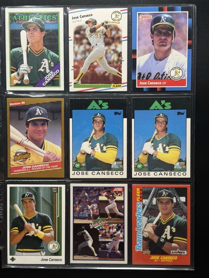 Lote de 27 cartas Jose Canseco com novatos - Imagem 1 de 3