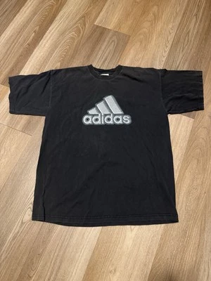 Camiseta Adidas Three 3 Rayas Logotipo Negra Hecha en EE. UU. Talla XL Para Hombre De Colección Años 90 Foto 1 de 4
