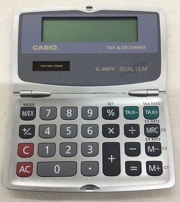 Casio Tax & Exchange SL-200TE Dual Leaf Calculator (Works) - Image 1 of 4
