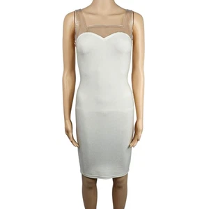 Vintage Versus Versace Womens Light Grey Shiny Bodycon Dress Size 40 - Picture 1 of 10