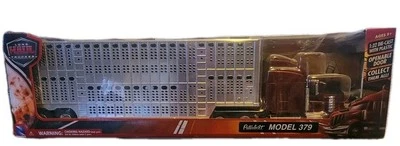 Long Haul Trucker Red Peterbilt Model 387 With Livestock Trailer 1:43 NewRay - Image 1 of 4