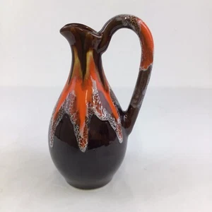 Vallauris Olivenölkrug Kanne glasierte Keramik braun orange 23 cm hoch 15 cm breit - Bild 1 von 19