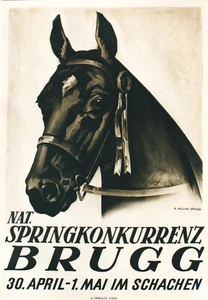 Original vintage poster HORSE RACES BRUGG AARGAU c.1930 - Picture 1 of 1
